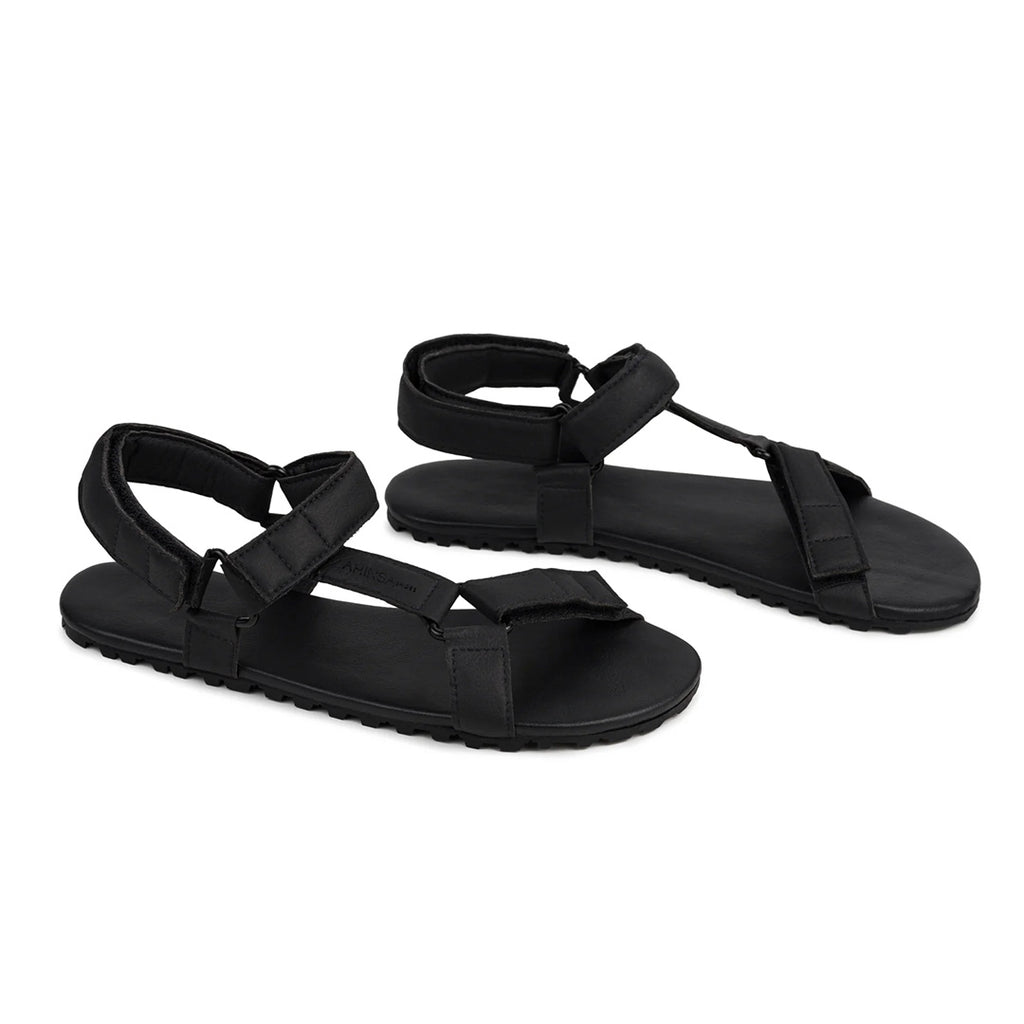 Ahinsa Adventure - black Trekking Sandals אהינסה אדוונצ׳ר סנדלי ברפוט שחורות טבעוניות יוניסקס