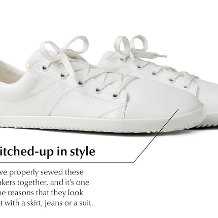 Ahinsa Vida sneakers - White color shoes women & men barefoot אהינסה ברפוט סניקרס יוניסקס נעלי ברפוט ברפוט בצבע לבן לנשים ולגברים
