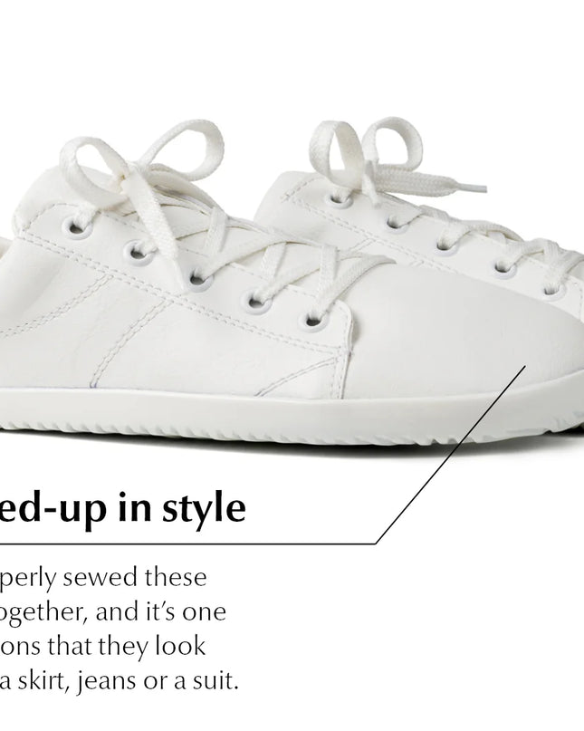Ahinsa Vida sneakers - White color shoes women & men barefoot אהינסה ברפוט סניקרס יוניסקס נעלי ברפוט ברפוט בצבע לבן לנשים ולגברים