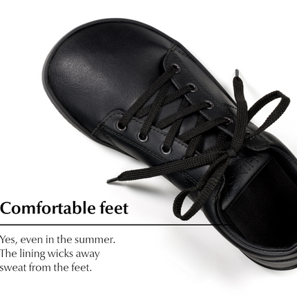 Ahinsa Vida sneakers - Black color shoes women & men barefoot אהינסה ברפוט סניקרס יוניסקס נעלי ברפוט ברפוט בצבע שחור לנשים ולגברים
