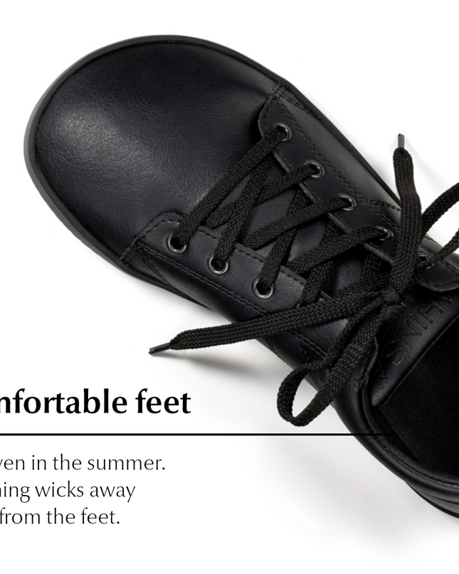 Ahinsa Vida sneakers - Black color shoes women & men barefoot אהינסה ברפוט סניקרס יוניסקס נעלי ברפוט ברפוט בצבע שחור לנשים ולגברים