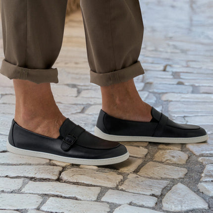 Be Lenka Amadeus - Black moccasins men barefoot בילנקה Amadeus מוקסינים ברפוט בצבע שחור לגברים
