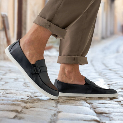 Be Lenka Amadeus - Black moccasins men barefoot בילנקה Amadeus מוקסינים ברפוט בצבע שחור לגברים
