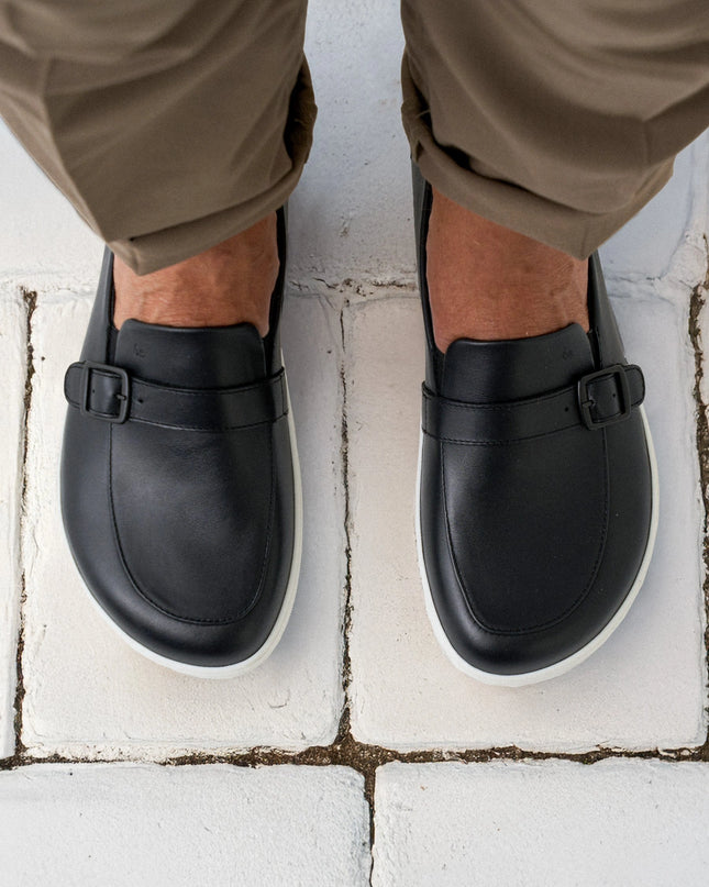 Be Lenka Amadeus - Black moccasins men barefoot בילנקה Amadeus מוקסינים ברפוט בצבע שחור לגברים