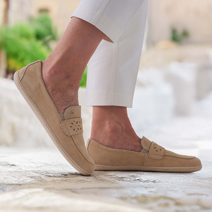 Be Lenka Bianca - Beige moccasins women barefoot בילנקה Bianca מוקסינים ברפוט בצבע בז׳ לנשים