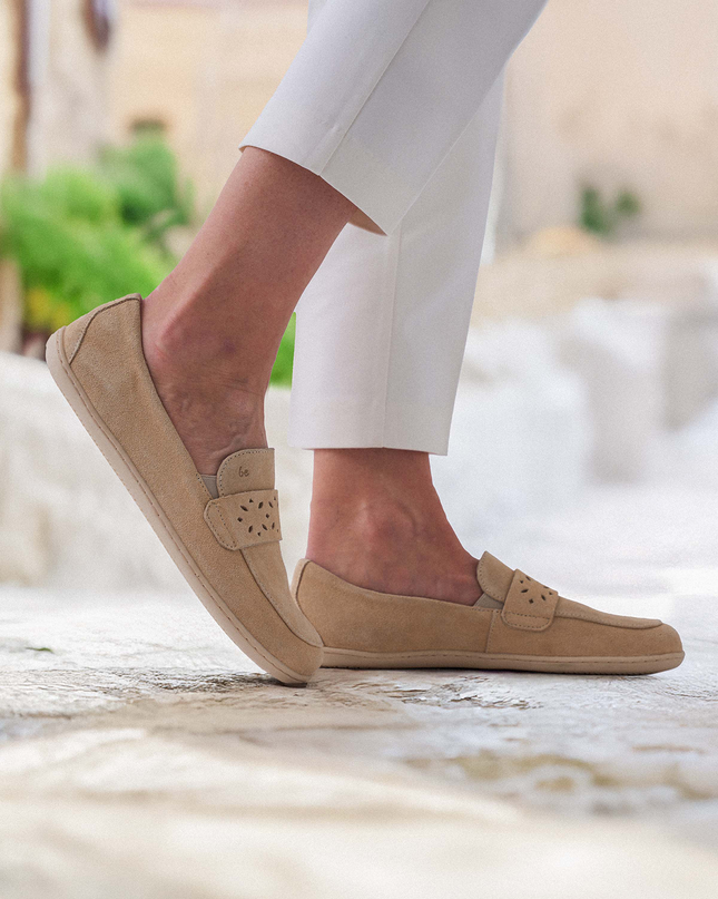 Be Lenka Bianca - Beige moccasins women barefoot בילנקה Bianca מוקסינים ברפוט בצבע בז׳ לנשים