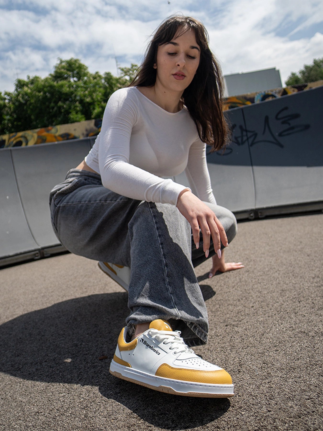 Barebarics Wave barefoot - White & Sunset Yellow ברבריקס ברפוט יוניסקס