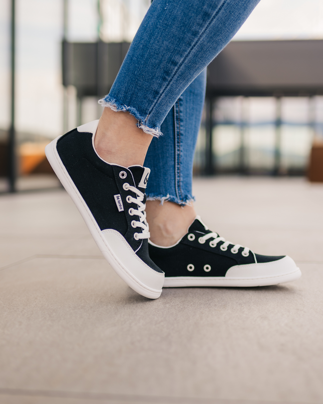 Barefoot Sneakers Be Lenka Rebound - Black & White – סניקרס ברפוט שחורות לנשים ולגברים