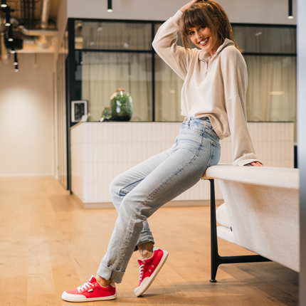 Barefoot Sneakers Be Lenka Rebound - Red & White – סניקרס ברפוט אדומות לנשים ולגברים