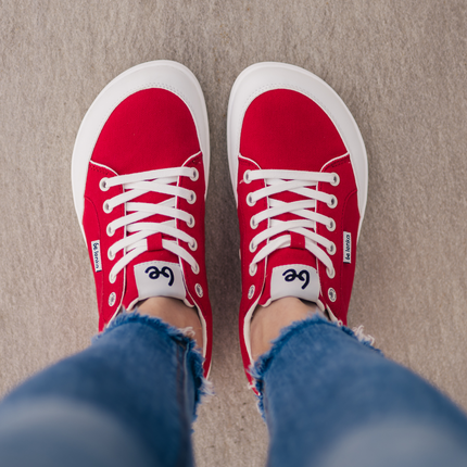 Barefoot Sneakers Be Lenka Rebound - Red & White – סניקרס ברפוט אדומות לנשים ולגברים