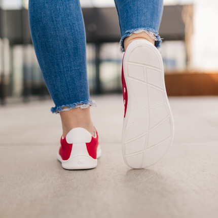 Barefoot Sneakers Be Lenka Rebound - Red & White – סניקרס ברפוט אדומות לנשים ולגברים