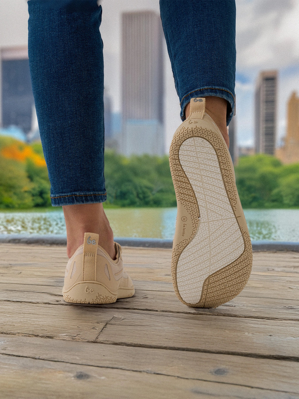 Be lenka Velocity - barefoot vegan sneakers beige סניקרס ברפוט בילנקה טבעוניות