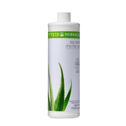 תרכיז משקה אלוורה Herbalife בטעם טבעי – בקבוק 473 מ״ל בעברית