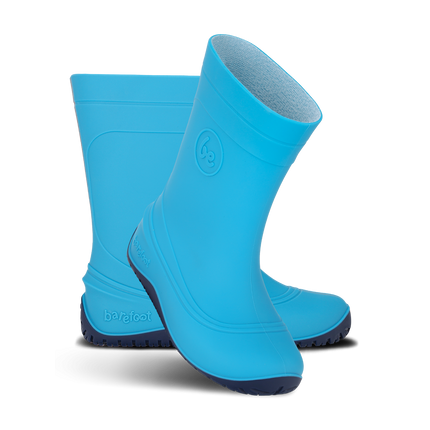 Kids Barefoot Rain Boots Be Lenka Pudds - Aqua Blue - מגפי גשם ברפוט לילדים