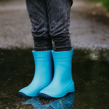 Kids Barefoot Rain Boots Be Lenka Pudds - Aqua Blue - מגפי גשם ברפוט לילדים