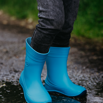 Kids Barefoot Rain Boots Be Lenka Pudds - Aqua Blue - מגפי גשם ברפוט לילדים
