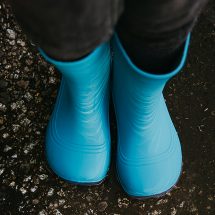 Kids Barefoot Rain Boots Be Lenka Pudds - Aqua Blue - מגפי גשם ברפוט לילדים
