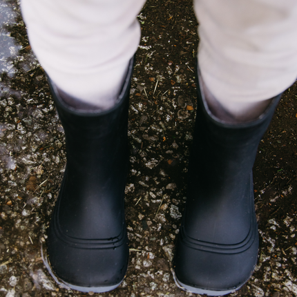 Kids Barefoot Rain Boots Be Lenka Pudds - Black - מגפי גשם ברפוט לילדים